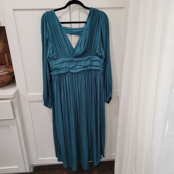 Anthropologie Gwendolyn Maxi Dress Hi Low Surplice Neckline Plus Size 16W - Picture 3 of 13